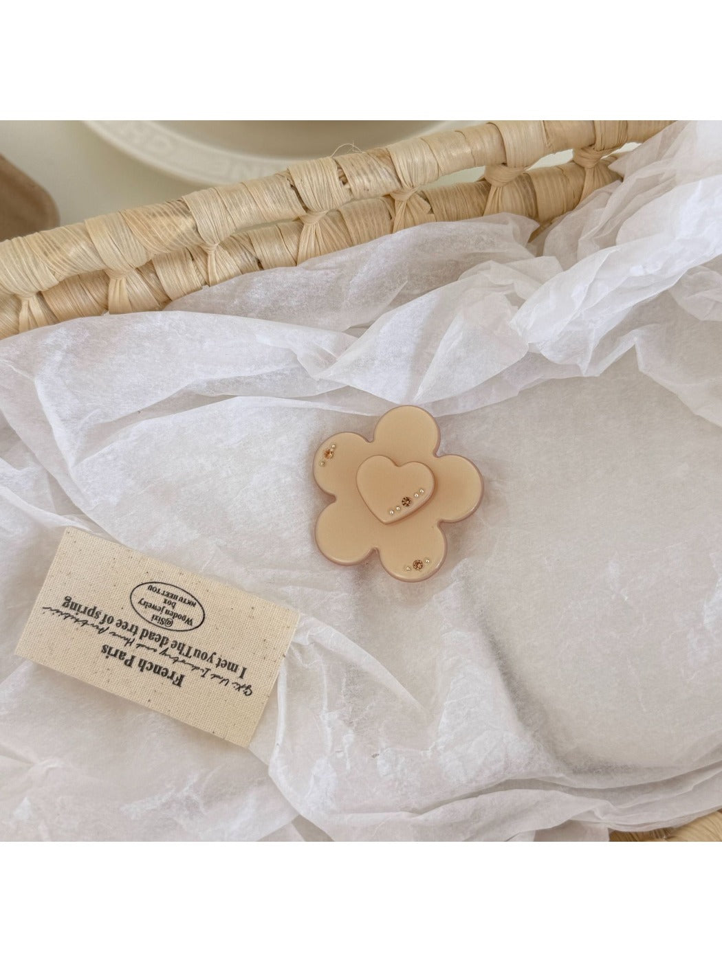 Beau - Sweet Flower Heart Design Duckbill Hair Clip