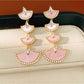 Earedge - Vintage Fan Tassel Synthetic Zircon Inlay Earrings