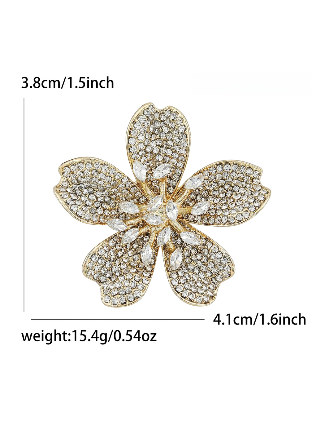 Brovia - Cherry Blossom Flower Shape Alloy Brooch
