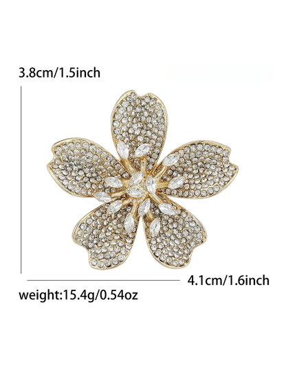 Brovia - Cherry Blossom Flower Shape Alloy Brooch