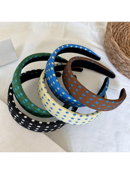 Gifty - Wide Polka Dot Fabric Covered Women's Headband