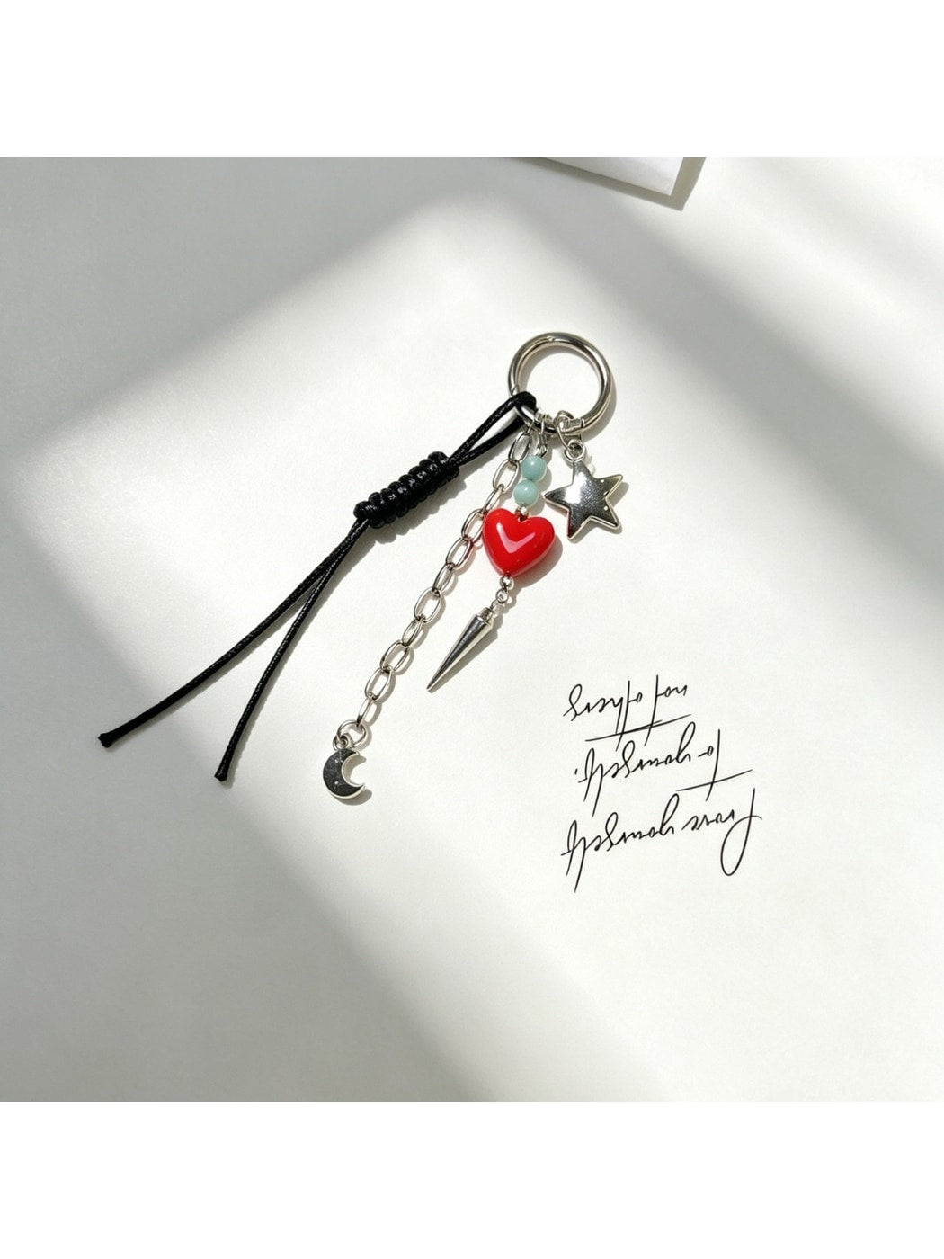 Keypus - Alloy Chain Tassel Heart Keychain Bag Charm
