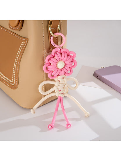 Keypus - Nylon and Alloy Floral Hanging Charm Keychain