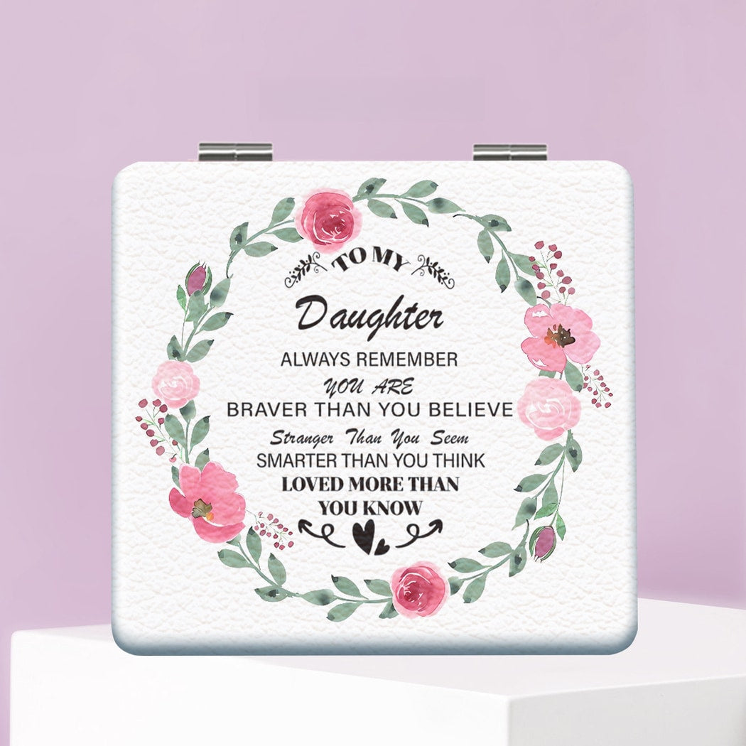 Mirroray - Floral Quote Compact Tabletop Makeup Mirror
