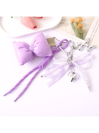 Keypus - Bow Heart-Shaped Woven Cord Keychain