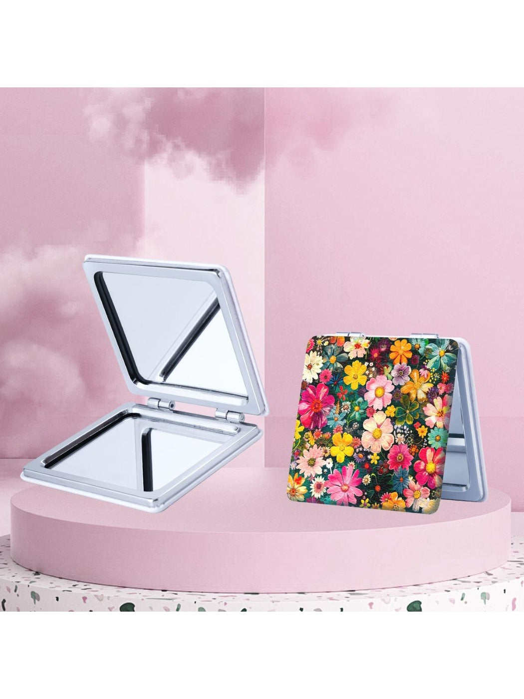 Mirroray - Elegant Floral Pattern Makeup Mirror