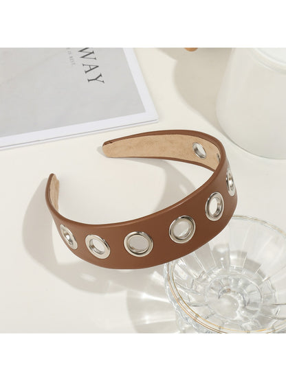 Gifty - Fashion PU Alloy Circle Accent Headband