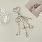 Keypus - Alloy Plastic Heart Key Shape Bag Charm Keychain