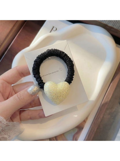 Gifty - Shimmer Heart Detail Elastic Hair Tie