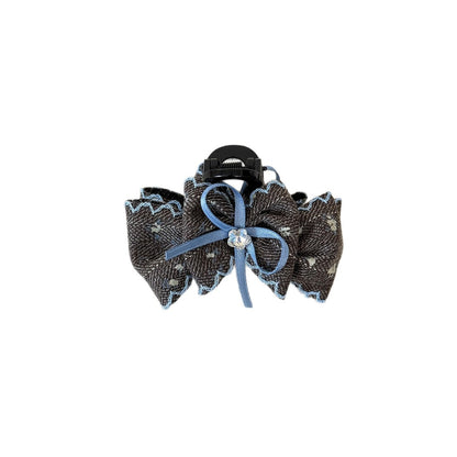 Beau - Sweet Bow Detail Fabric Look Claw Hair Clip