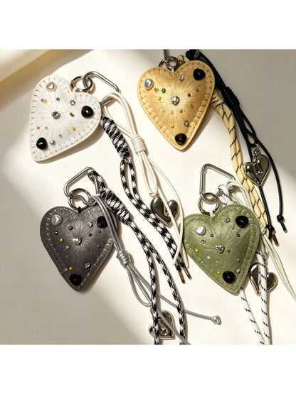 Keypus - Heart Bag Charm with Cord Tassel Keychain