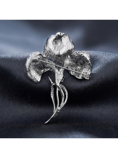 Brovia - Enamel Floral Butterfly Alloy Brooch