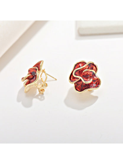 Earedge - Minimalist Camellia Shaped Earrings