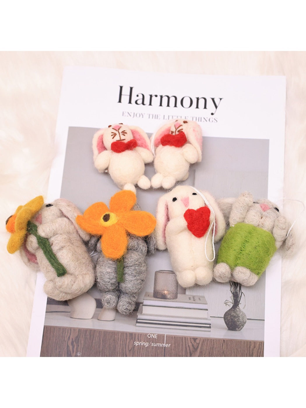 Feltery - Cute 3D Bunny Plush Keychain Bag Charm