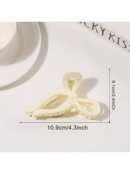 Beau - Minimalist Solid Color Bow Shaped Claw Clip
