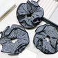 Gifty - Simple Stylish Black Checkered Scrunchie