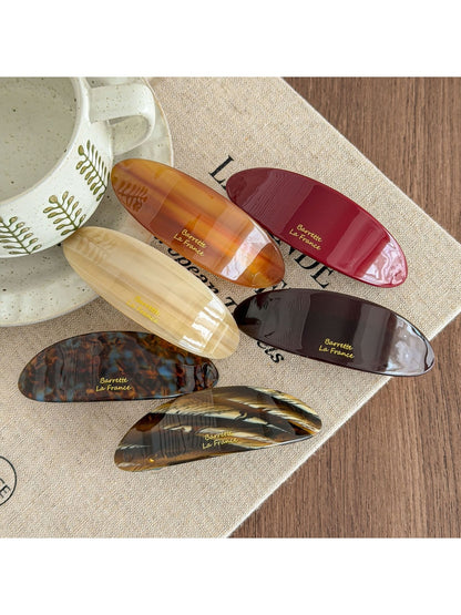 Beau - Modern Oval Acetate Alloy Hair Clip