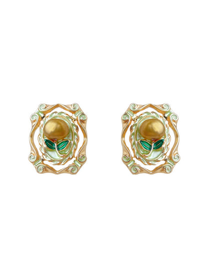 Earedge - French Floral Leaf Earrings