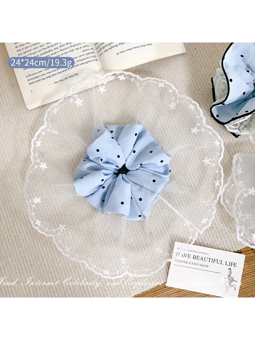 Gifty - Four-layer Hair Ring with Polked Lace