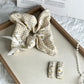 Gifty - Daisy Gingham Bow Style Fabric Scrunchie