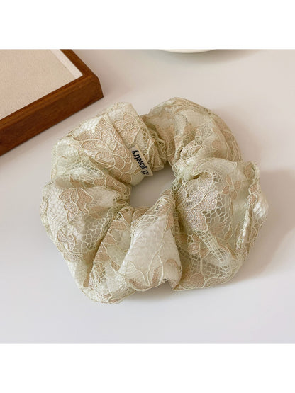 Gifty - Spring Hollow Embroidery Scrunchie Hair Tie