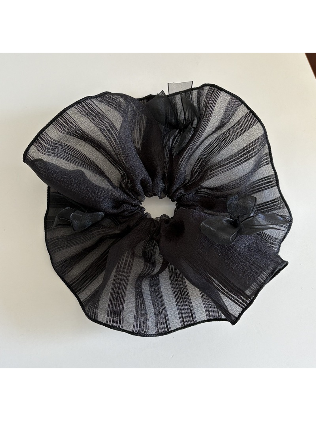 Gifty - Lace Bow Tulle Ponytail Hair Scrunchie