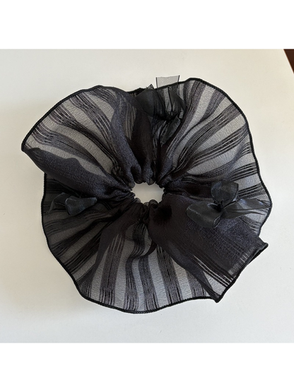 Gifty - Lace Bow Tulle Ponytail Hair Scrunchie
