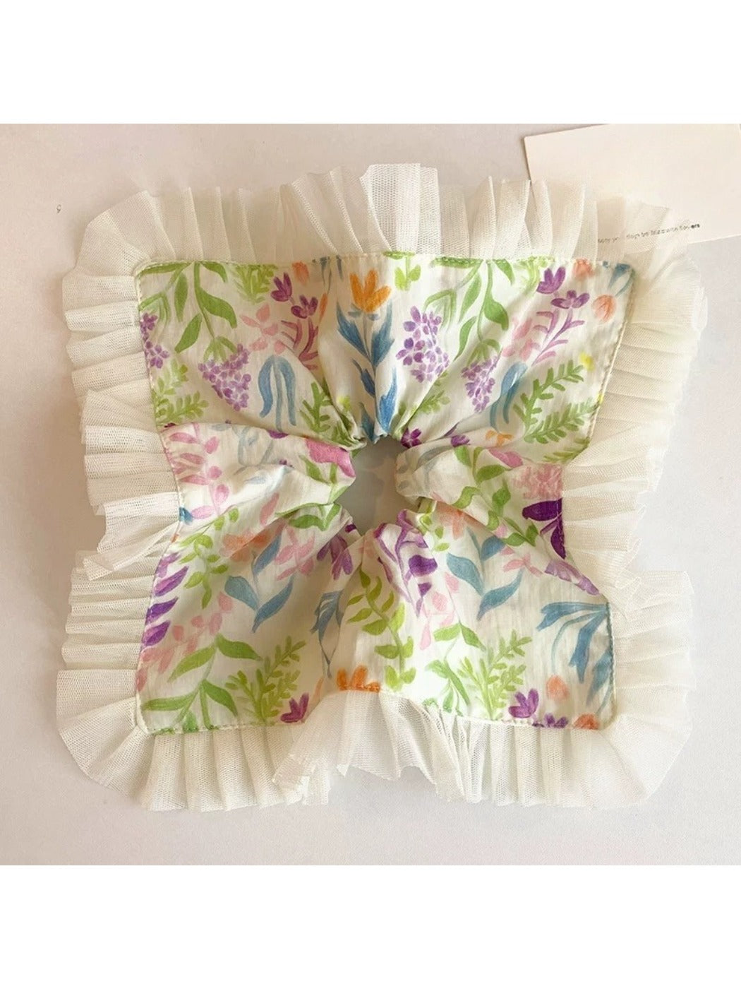 Gifty - French Minimalist Floral Oversized Square Hair Tie