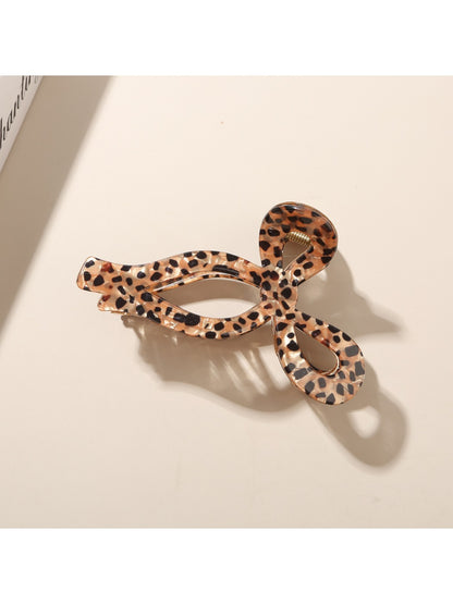 Beau - Chic Leopard Print Bow Claw Clip