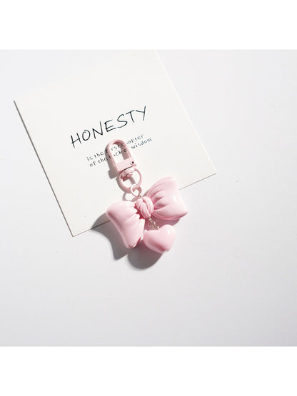Keypus - Solid Color Heart Bow Keychain