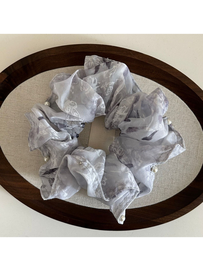 Gifty - Polyester Beaded Organza Oversized Scrunchie