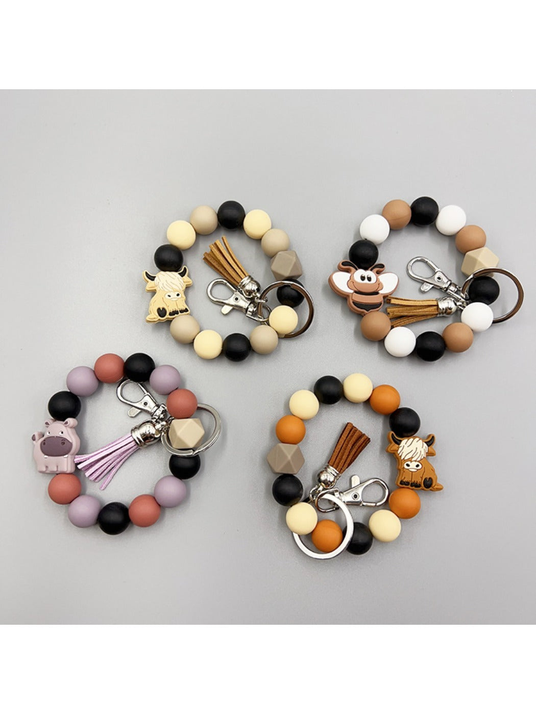 Keypus - Cartoon Animal Tassel Silicone Keychain