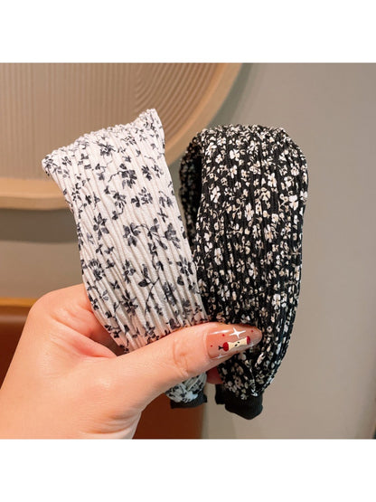 Gifty - Floral Print Fabric Wide Women's Headband