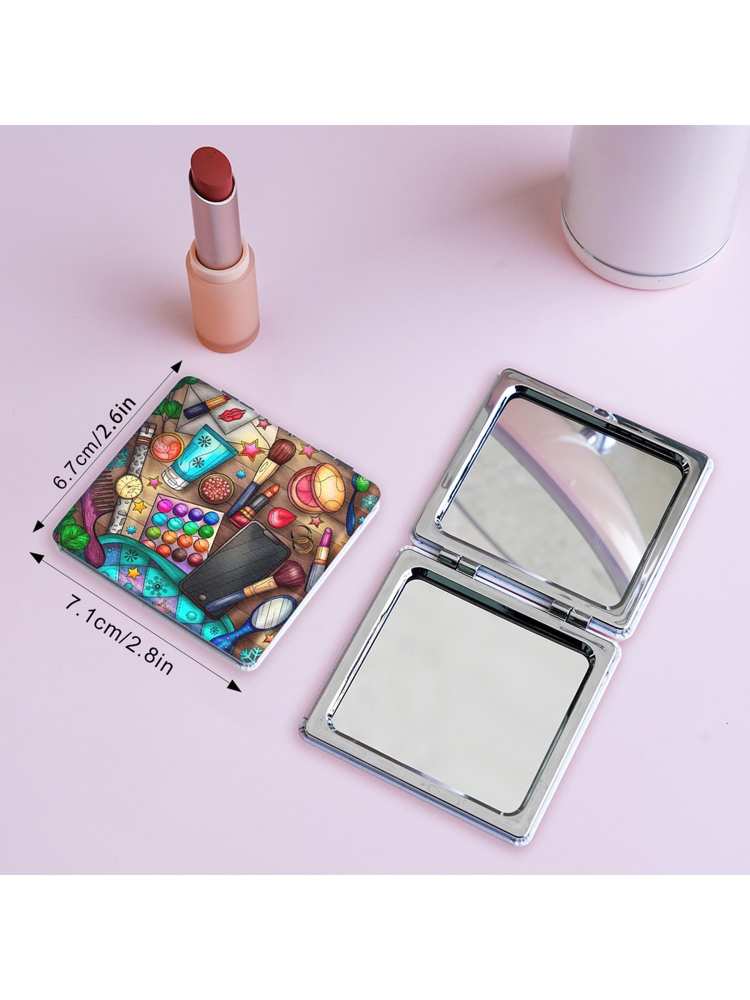 Mirroray - Leisurely lifestyle Cartoon Print Makeup Mirror