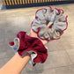 Gifty - Gray Crinkled Elastic Scrunchies