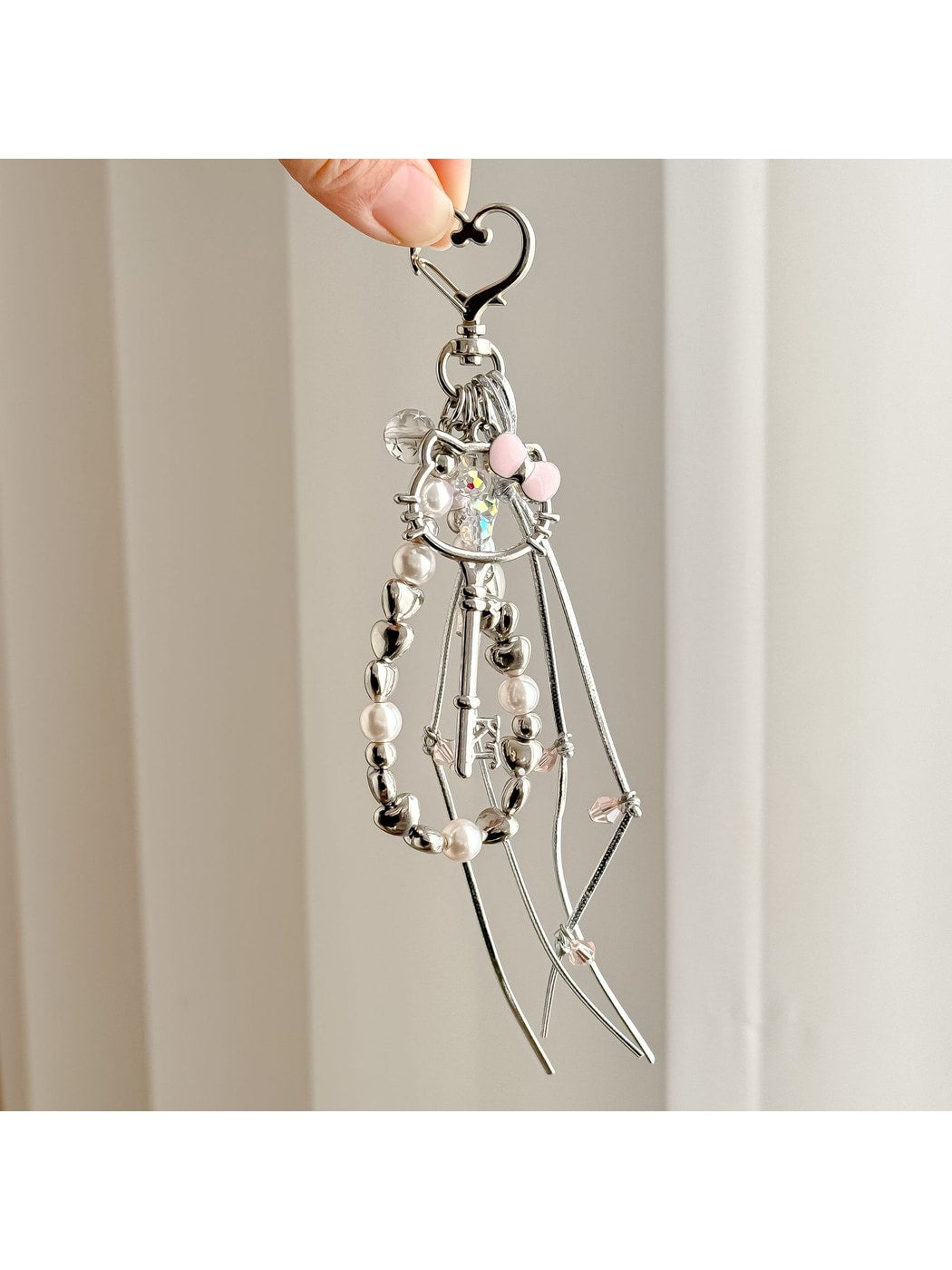 Keypus - Alloy Beaded Sweet Style Bag Charm Keychain