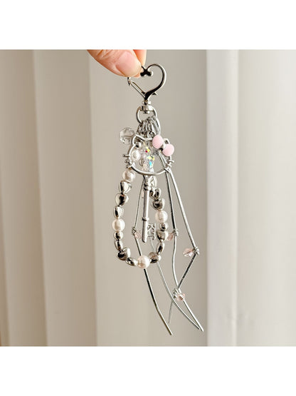 Keypus - Alloy Beaded Sweet Style Bag Charm Keychain