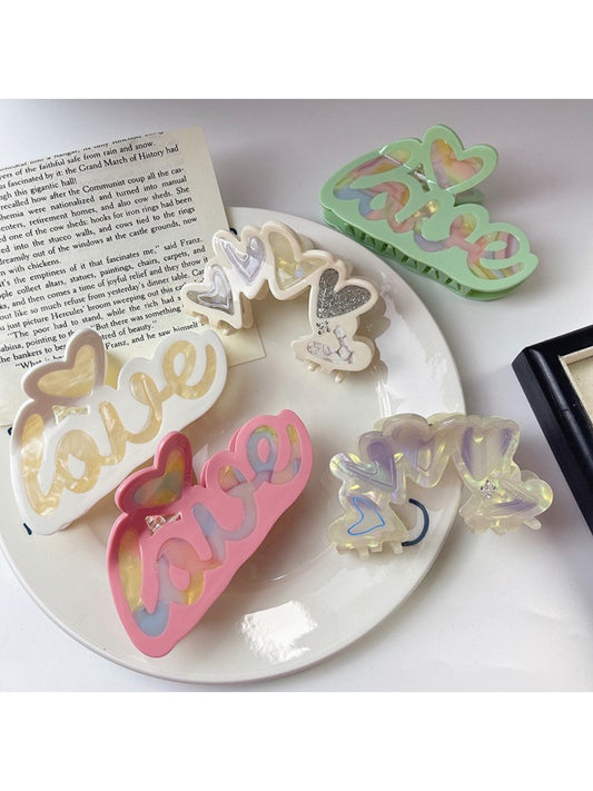 Beau - Love Flower Shaped Acetate Hair Clip