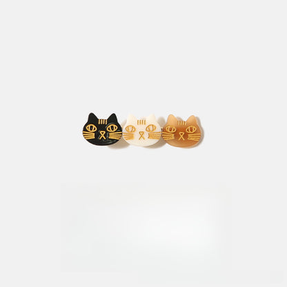 Beau - Cute Acetate Cat Face Side Barrette