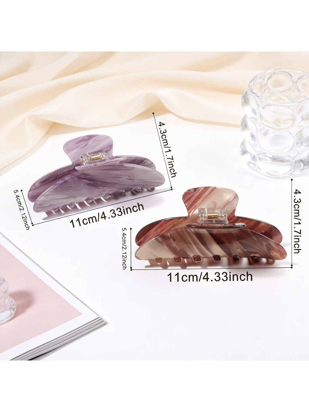 Beau - Marbled Print Hair Claw Clip