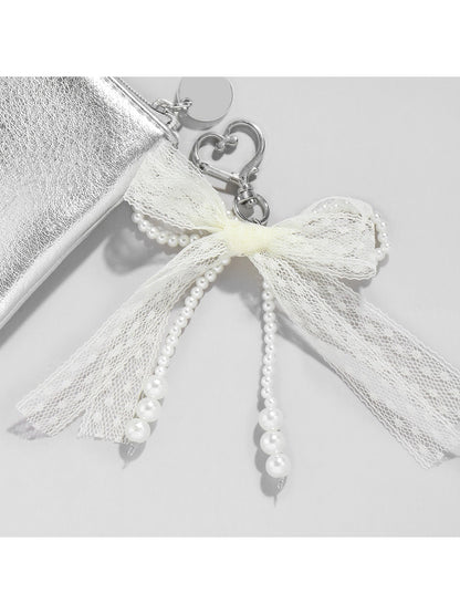 Keypus - Y2K Style Lace Bow Heart Keychain Bag Charm