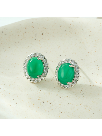 Earedge - Vintage Oval Geometric Alloy Stud Earrings