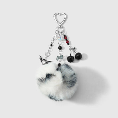 Keypus - Y2K Sweet Pom Pom Cherry Keychain
