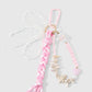 Keypus - Pink Beaded Bow Woven Cord Keychain
