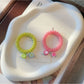 Gifty - Plastic Flower Bead Spiral Hair Tie