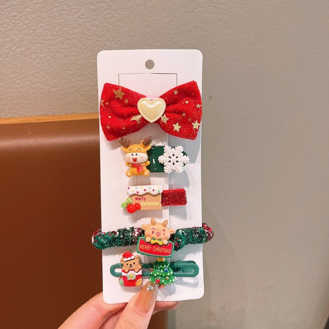 Beau - Christmas Theme Cute Bow Hair Clip Set