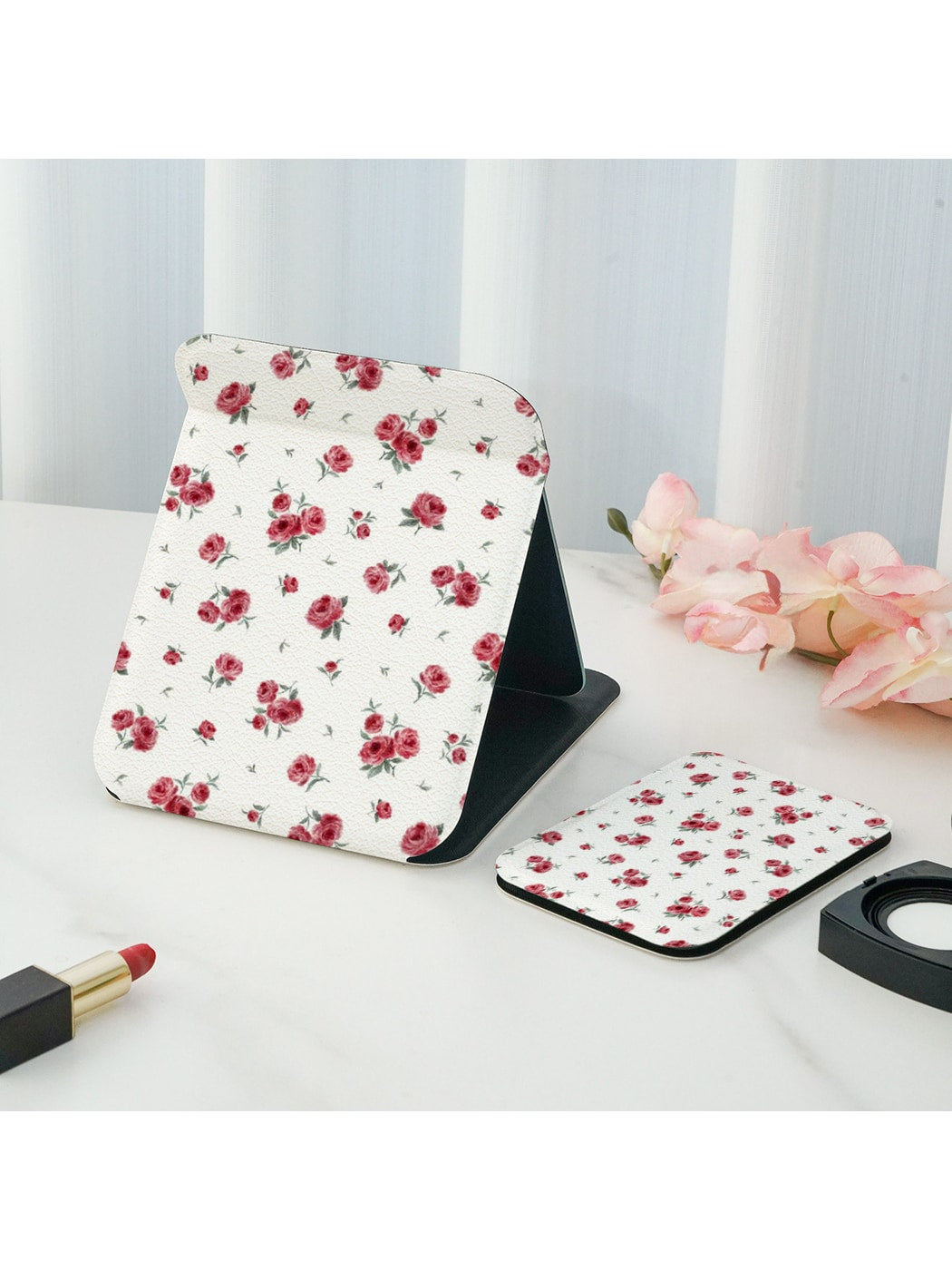 Mirroray - Floral Print Portable Folding Vanity Mirror