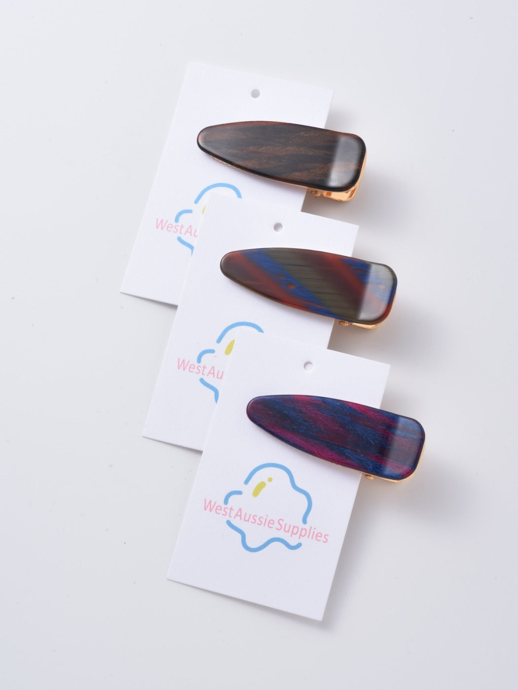 Beau - Woodgrain Colorful Triangle Hair Clip