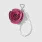 Keypus - Rose Design Heart Loop Beaded Keychain