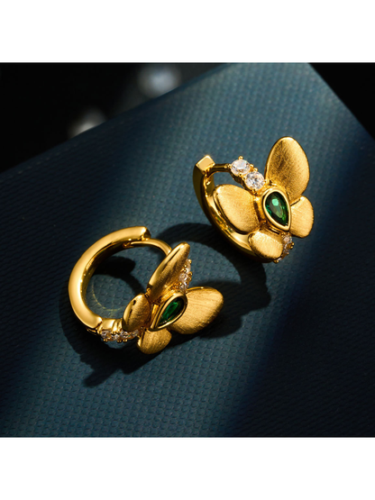 Earedge - Plated Butterfly Design Earrings